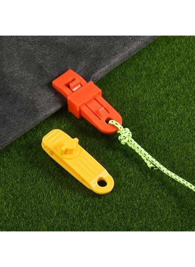 M METERXITY 6 Pack Tarp Clips - Tent Awning Secures Clamp Screw Fix, Strong Lock Grip, Apply to Outdoor/Camping /Swimming Pools (Yellow) - Image 2